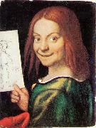 CAROTO, Giovanni Francesco Read-headed Youth Holding a Drawing oil painting on canvas